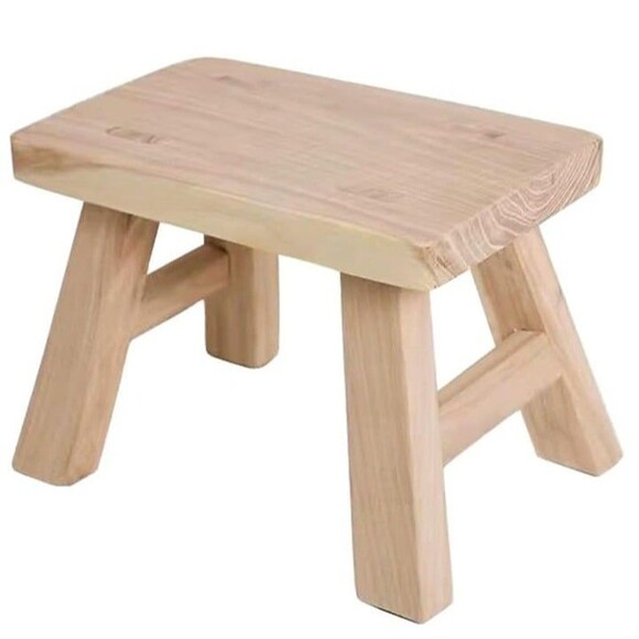 Unfinished Natural Wood Step Stool Footstool 11 inch for Kids Adults - Picture 1 of 7